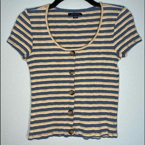 American Eagle, striped shirt with buttons